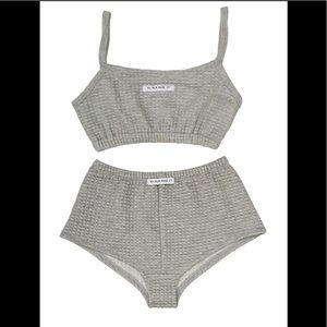 MMMI Grey Quilted Tube Top & Shorts Set